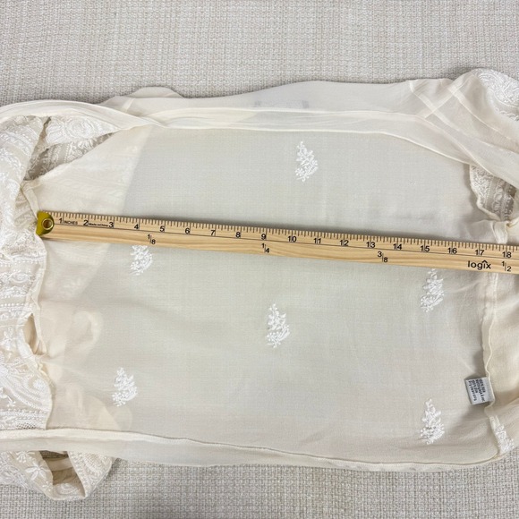 Lolita Jaca St Barth Silk Embroidered Wrap Top Boho Fairycore Cottagecore - Picture 11 of 12